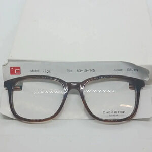 NWT MEN'S CHEMISTRIE EYEGLASS FRAMES 1424 BROWN